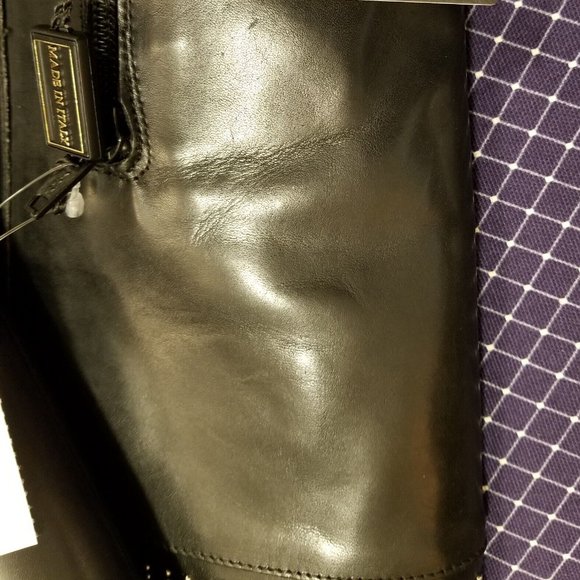 Stelle Monelle Black Leather Micro Studded Tall Boots Women’s Size 9 - Picture 8 of 13